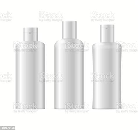 Realistic Template Blank White Shampoo Cosmetic Bottle Isolated Vector Stock Illustration