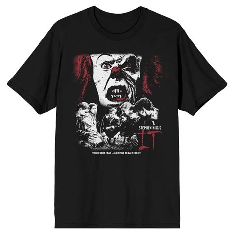 Bioworld It 1990 Pennywise Youll Float Too Mens Black T Shirt Black