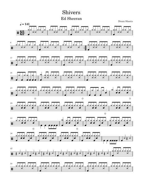 Shivers Ed Sheeran Sheet Music For Drum Group Solo