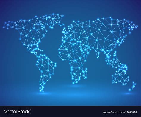 Polygonal World Map Royalty Free Vector Image Vectorstock