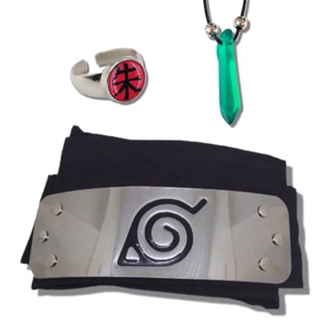 Kit Naruto Boruto Bandana Aldeia Da Folha Colar Pingente Tsunade