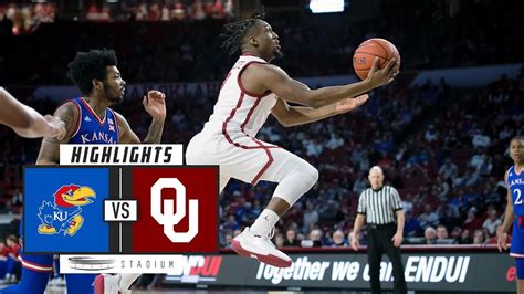 No 13 Kansas Vs Oklahoma Basketball Highlights 2018 19 Stadium Youtube