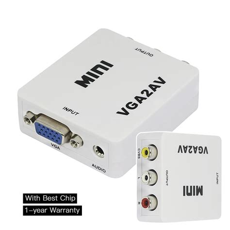 P Mini Vga To Av Rca Converter With Mm Audio Vga Av Cvbs Audio