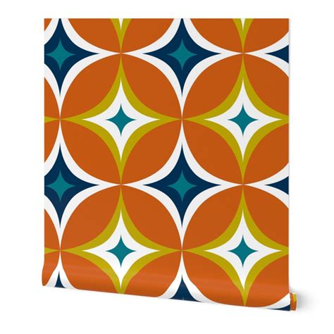 Astral Mid Century Modern Geometric Wallpaper Spoonflower