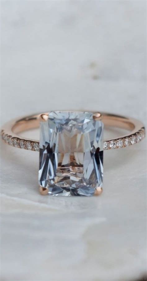 44 Insanely Gorgeous Engagement Rings White Emerald Cut Most