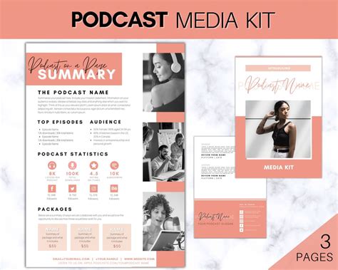 Podcast MEDIA KIT Template Editable Canva Press Kit Business Pitch