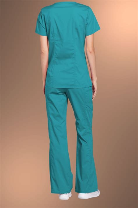 Cherokee Core Stretch Womens Mock Wrap Scrub Top 4728