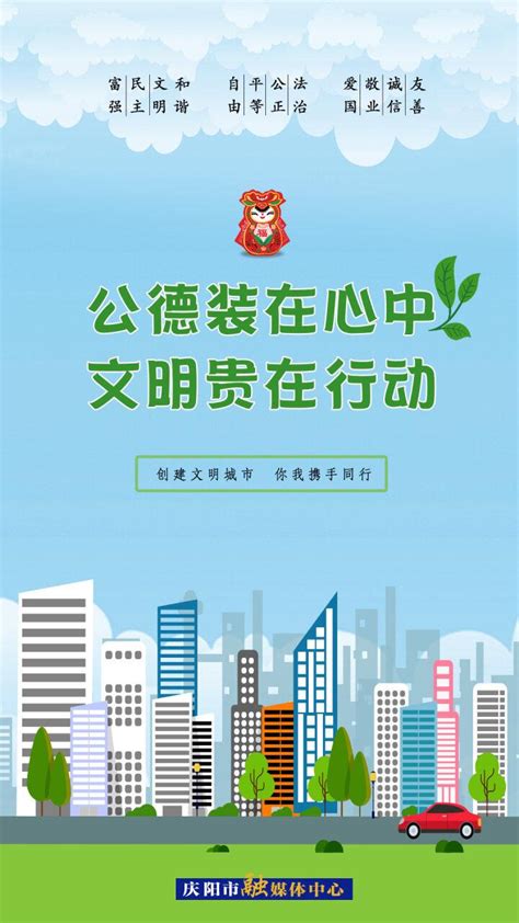 【创建全国文明城市】微海报丨规范文明行为，塑造文明形象 庆阳网