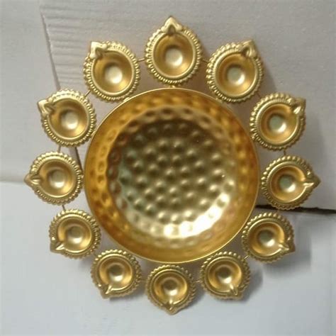 Diya Golden Flower Metal Urli For Decoration Size 12 At Rs 200 Piece