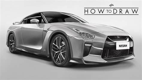 How To Draw A 2017 Nissan R35 Gtr Step By Step Realistic Drawingpat Youtube