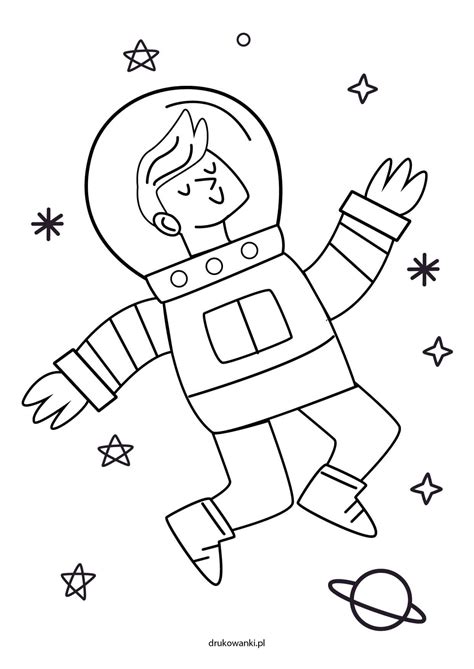 Astronauta W Kosmosie Kolorowanka Picture