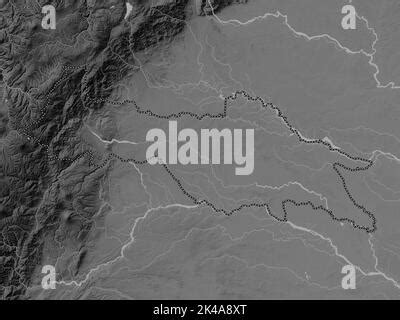 Sucumbios Province Of Ecuador Grayscale Elevation Map With Lakes And