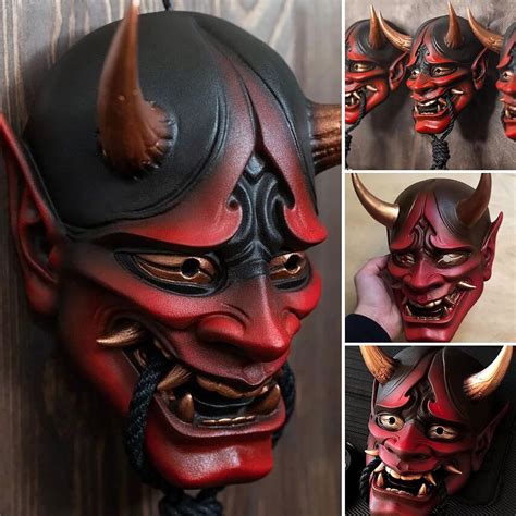 Jijk Japanese Samurai Oni Mask Latex Assassin Mask Anime Demon Face Cover Ghostface Halloween