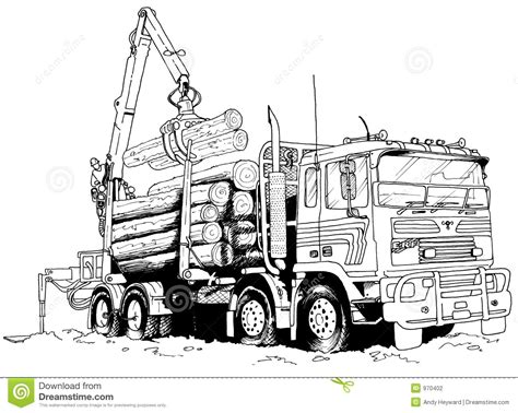 Logging Truck Coloring Page