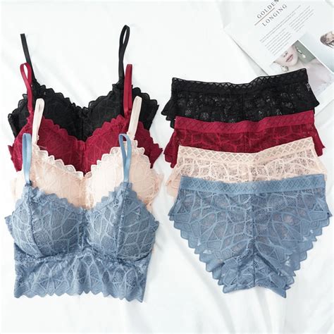 Women S Bra Set Sexy Beauty Back Tops Lace Push Up Bras And Panty Sets