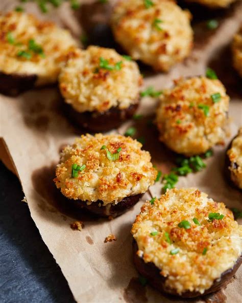 Cream Cheese Stuffed Mushrooms Bites With Bri