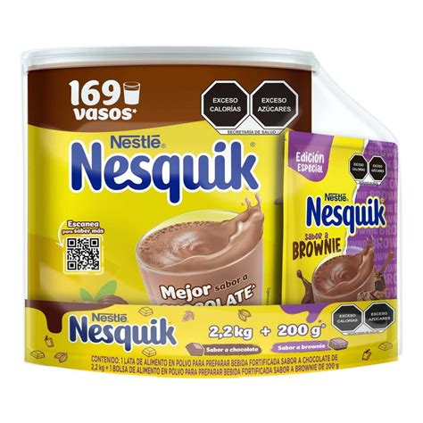 Alimento En Polvo Nesquik Sabor Chocolate Lata 2 2 Kg Sabor Brownie