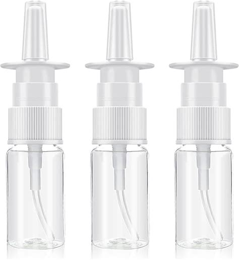 Qancekoo 3pcs 10ml Empty Refillable Nasal Spray Bottles Mist Nose Spray Bottle Clear Rhinitis