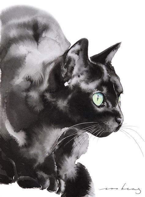 Cat Pounce Drawing by Soo Beng Lim | Saatchi Art