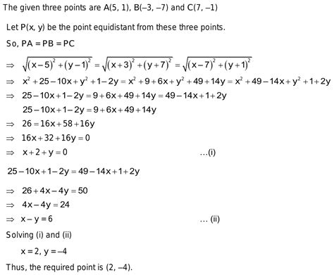 Find The Coordinates Of A Point Which Is Equidistant From Three