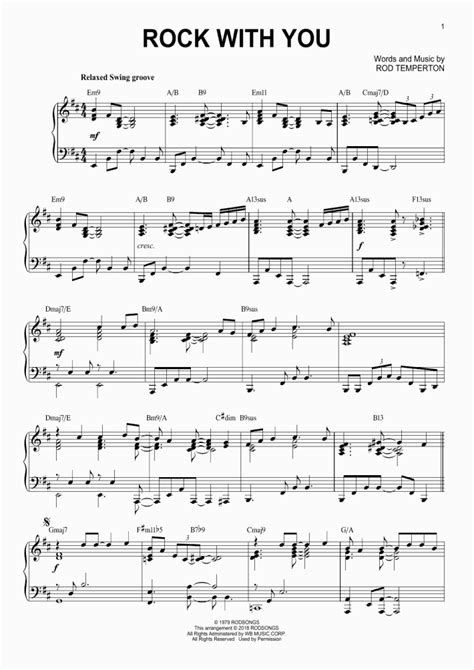 Rock With You Piano Sheet Music Onlinepianist