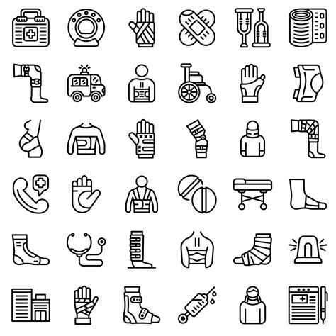 Bandage Icons Set Outline Style Vector Art At Vecteezy