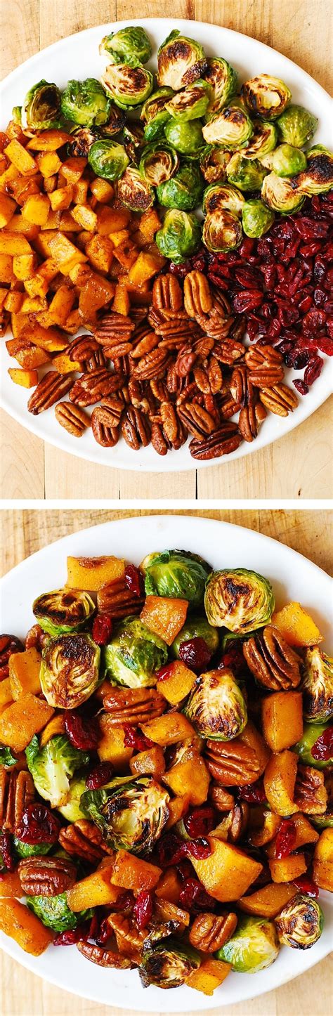 Thanksgiving Side Dish Roasted Brussels Sprouts Cinnamon Butternut