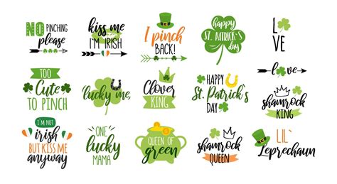 St Patricks Day Lettering Set 44801860 Vector Art At Vecteezy