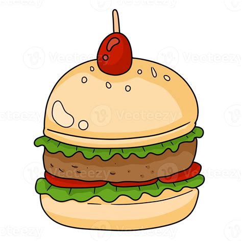 Burger Fast Food Cartoon 16765990 Png