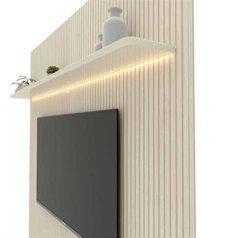 Painel E Rack Led E Rod Zio Requinte Off White Impress O Ripado