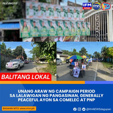 Unang Araw Ng Campaign Period Sa Lalawigan Ng Pangasinan Generally