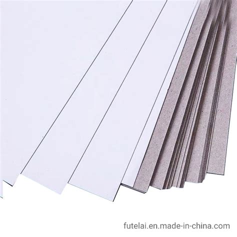 White Coated Duplex Grey Cardboard Paper Board With Grey Back White