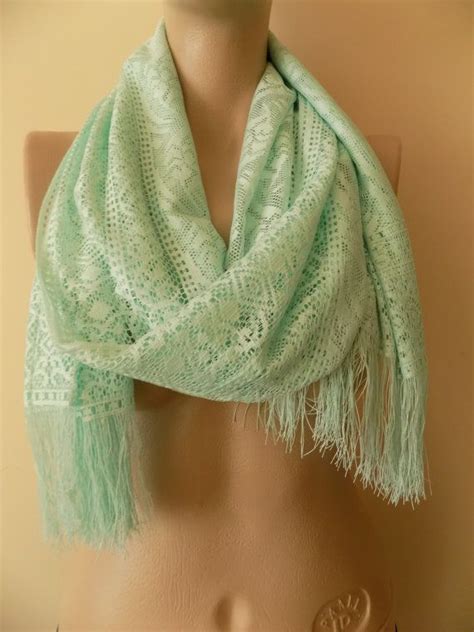 Women Scarf Tulle Scarf Mint Scarf Scarf Shawl Spring Etsy Mint