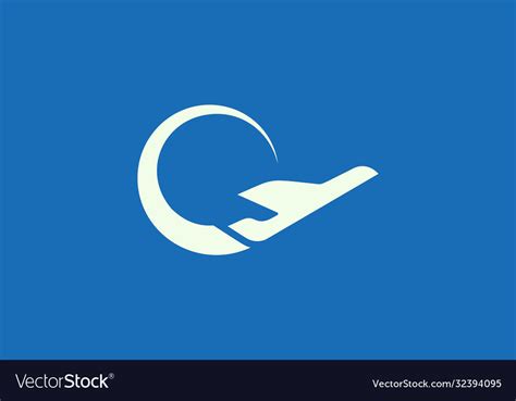 Plane Shape Design Minimalist And Simple Logo Vector Image