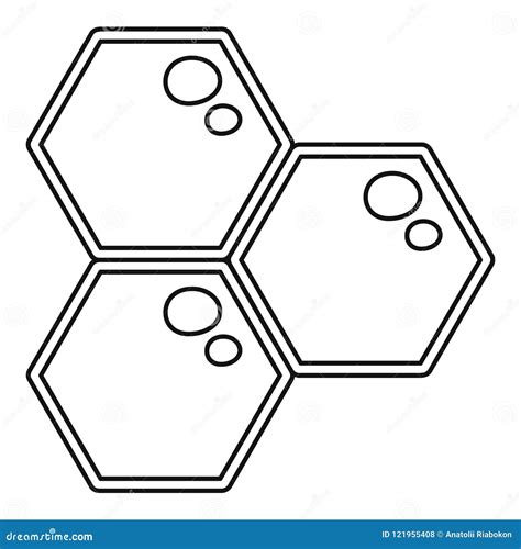 Honey Comb Icon Outline Style Stock Vector Illustration Of Draw