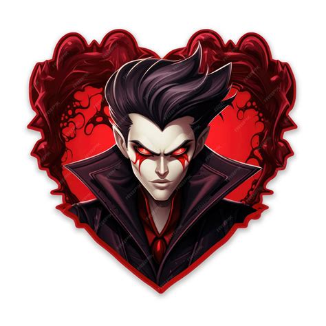 Premium Photo | A male vampire in a heart shaped frame Digital art