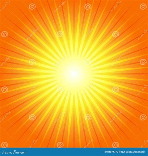 Sunburst Yellow Orange Ray Background Stock Vector Illustration Of