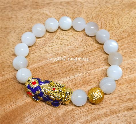 Moonstone With Color Changing Pi Yao Lucky Coin Ball Bracelet