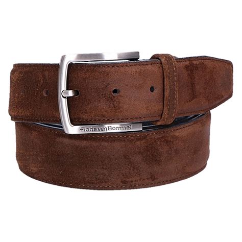 Floris Van Bommel De Belter Riem Cognac Suede Met