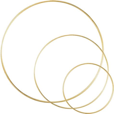 Pack Large Metal Floral Hoop Wreath Macrame Gold Hoop Rings Inch