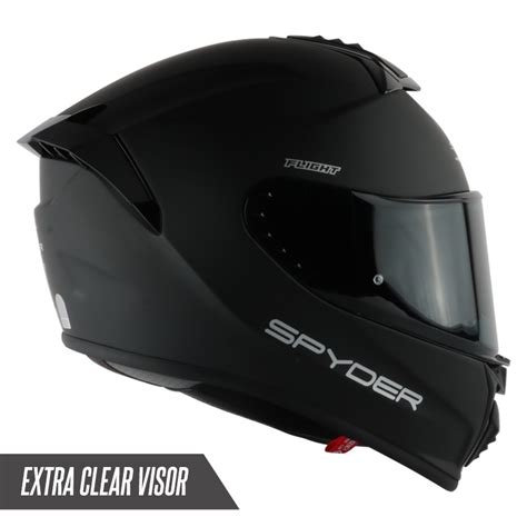 Spyder Full Face Fiber Glass Helmet With Dual Visor Flight Pd D S