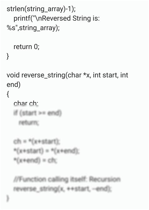 Solution C Program To Reverse A String Using Recursion Studypool