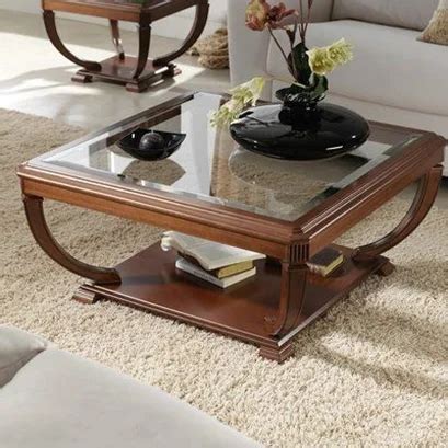 Buy Wooden Classy Center Table Design online With Glass Top.