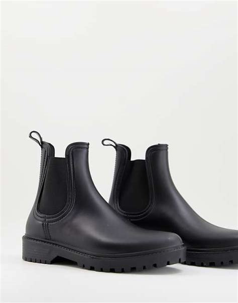 Accessorize Chelsea Rain Boots In Matte Black Asos