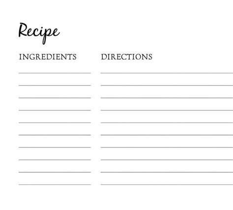 4x6 Recipe Cards Print And Handwrite Recipe Card Template Etsy Canada In 2022 Recipe Cards