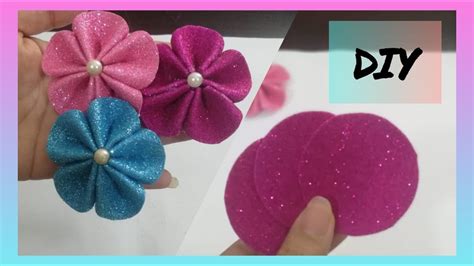 How To Make Glitter Foam Sheet Flower DIY Easy Foam Sheet Flower Eva