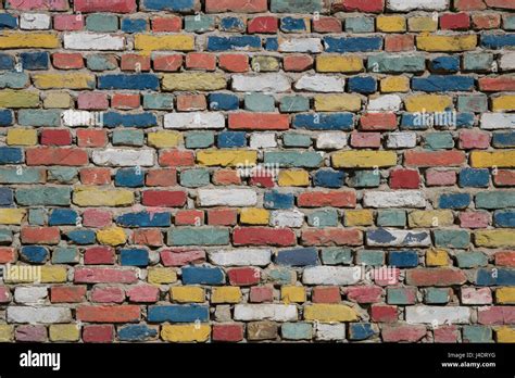 Colourful bricks texture Stock Photo - Alamy