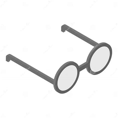 Round Eyeglasses Icon Isometric Style Stock Vector Illustration Of Eyesight Accessory 158084653