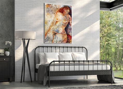 Nude Female Painting Print Erotic Print Sensual Art Bedroom Wall Art