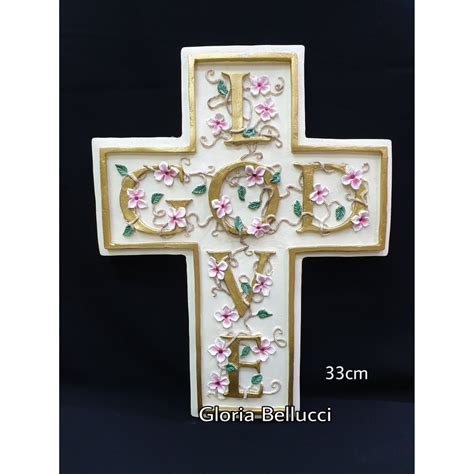 Jual Pajangan Salib Dinding Gantung Yesus Cross Love God Jumbo Dekorasi